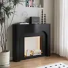 Decoração de Lareira com Chama Simulada Estilo Francês Fundo para Transmissão ao Vivo Atmosfera Lareira Gabinete de TV Casa Interior Sala de Estar Entrada Gabinete