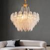 Lámpara de araña para sala de estar estilo francés, Lámpara de cristal para dormitorio, Lámpara de vidrio estilo americano, Lámpara de plumas de moda posmoderna para dormitorio principal