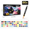 Conjunto de Marcadores de Ponta Dupla para Estudantes, Canetas Aquareláveis para Rabiscos Infantis, Marcadores Aquareláveis com Pontas de Pincel Macias