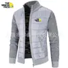 Cárdigan de Otoño e Invierno con Forro de Polar, Tejido Grueso, Chaqueta de Punto para Hombre, Cuello Alto, Moda Versátil, Tejido Fino de Una Pieza, Envío Directo