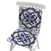 Almofada de Cadeira de Uma Peça Estilo Étnico Azul e Branco Clássico Almofada de Cadeira com Encosto de Uma Peça Sala de Aula Escritório Almofada de Uma Peça