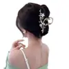 Presilha de Cabelo Exquisita Flor de Pedra Olho de Gato para Mulheres, com um Design de Alto Padrão e um Senso de Luxo, Apresentando um Acabamento Perolado e um Estilo de Presilha Tubarão