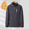 Jaqueta Grossa Masculina com Forro de Lã Outono e Inverno Estilo Simples Cardigan Moletom Quente Top de Lã Tendência