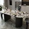 Mesa de Comedor y Sillas de Mármol Francés Combinación Retro Simple Hogareña Apartamento Pequeño Mesa y Sillas de Comedor Ovaladas de Lujo Ligero Moderno