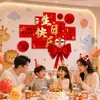 Nuevo Estilo Chino Tendencia Nacional Danza del León Primer Cumpleaños del Bebé Decoración de Fondo en Tablero Kt Paquete Decoración de Escena de Fiesta de Hotel