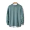 Suéter de Punto Seamless Bai Cai Rong Otoño/Invierno 100% Lana Pura para Hombre, Cuello Medio Alto, Base para Ropa Casual de Negocios