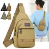 Riñonera de lona transfronteriza nueva para hombre, bolsa de pecho para hombre, mochila de moda para hombre, bolso de hombro, bolsa cruzada deportiva multifuncional