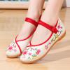 Sapatos de Pano de Pequim Antigo Primavera e Outono Femininos Planos Estilo Antigo Sapatos da Dinastia Han Solado de Borracha T Sapatos Bordados de Cano Médio Novo Estilo Chinês Sapatos de Mãe