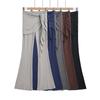 Estilo europeo y americano chica guapa sexy micro-pantalones con cordones 2025 primavera nuevo diseño cintura alta elásticos casuales pantalones acampanados