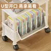 Soporte para libros, estante de almacenamiento de pie, organizador de bolsas para libros, organizador de libros móvil, soporte de lectura con ruedas, herramienta de almacenamiento de libros