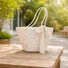 Nova Bolsa de Ombro de Fio de Algodão, Bolsa de Palha Trançada, Bolsa de Praia Tote, Bolsa Feminina Versátil, Bolsa para Celular, Estilo Nicho Coreano