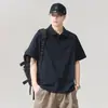 Proteção solar e proteção UV UPF50 Secagem rápida e fresca Camisa masculina de manga curta para o verão de 2026 em branco leitoso e azul marinho