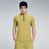 Nueva Camiseta Casual de Verano para Hombre al Aire Libre, Secado Rápido, Transpirable, Recubierta de Goma, Media Cremallera, Cuello Alto, Manga Corta, Ropa de Fitness de Secado Rápido