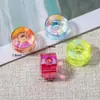 Cuentas de Acrílico Transparente con Chapado de Color de 6 mm con Agujero Grande Letras Inglesas Cuentas Sueltas para Accesorios de Joyería DIY Pulsera Collar