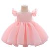 Vestido infantil con mangas voladoras, vestido de princesa abullonado, vestido para niña de un año, vestido blanco para niña de las flores, vestido de noche para boda