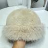 Sombrero de Pescador de Felpa Estilo Coreano para Otoño e Invierno para Mujer, Piel Sintética de Conejo, Engrosado y Cálido Sombrero Mongol, Cubre-Cabeza Versátil Sombrero Lei Feng