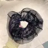 Diadema de Organza Esponjosa con Estampado de Pedrería Romántica para Mujer, Versátil Diadema de Estilo Coreano Suave para Peinados de Moño