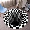 Alfombra Vértigo Ilusión 3D Nuevo Estilo Ins Redonda Felpudo Sala de Estar Mesa de Café Alfombra Duradera Felpudo para el Hogar
