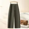 Pantalones de pierna ancha casuales para mujer, estilo explosivo popular de este año, pierna curva, pantalones largos holgados y relajados para el otoño de 2026, para ir al trabajo