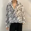 Camisa floral de manga larga para hombre y mujer, adecuada para primavera, otoño y verano, estilo coreano, moderna, genial, nicho, estilo de Hong Kong, chaqueta camisa vintage