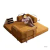 Sofá Dobrável Sala de Estar Apartamento Pequeno Pessoa Dupla Lavável Comprimido Simples Pessoa Preguiçosa Sofá-Cama Unidade Combinada Dois-em-Um