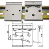 Hebilla de Riel Guía Industrial DIN35mm HS-A35 Soporte de Montaje Fijo Aleación de Aluminio Hebilla Blanca Negra