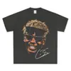 Camiseta y sudadera estampadas Yamal transfronterizas, estilo americano de alta calle, lavadas y desgastadas, algodón puro de alta resistencia, corte holgado extragrande para hombre