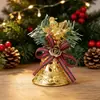 Set navideño colgante de campana plástico dorado campana decoraciones para árbol de Navidad suministros para diseño de festividades al por mayor