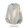 Suéter de Punto para Hombre con Cuello Henry Estilo Old Money, Nueva Capa Base Cálida Otoño/Invierno, Suéter Relajado y Casual
