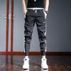 Pantalones Casuales para Hombre Blancos Deportivos de Moda Verano Seda de Hielo Con Puño Rayados Ajustados Lisos Pantalones de Hombre Delgados