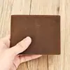 Nova Carteira Masculina de Couro Crazy Horse da Rússia com Múltiplos Compartimentos para Cartões, Carteira para Armazenamento de Cartões Bancários, Carteira Simples e Elegante para Notas
