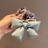 Versión Coreana del Nuevo Lazo de Goma a Cuadros de Color Contrastante Relleno de Algodón Estéreo Accesorios para el Cabello Lazo para el Pelo de Bola de Niña de Gama Alta