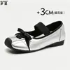 Versión de Piel de Vaca de Zapatos Mary Jane Plateados Estilo Ballet para Mujer, Zapatos de Verano Transpirables de Boca Baja con Suela Suave, Slip-On Cómodos que No Cansan los Pies