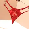 Fio Dental Feminino Sexy Sem Costura Renda Transparente Recorte Tentação Algodão Puro Virilha 2025 Novo Laço Cintura Baixa T-Pants