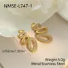 Pendientes Largos de Acero Inoxidable con Cadena Ovalada Full Diamante Oro y Plata Bicolor Nicho Lujo Ligero Alto Grado Temperamento Pendientes de Botón
