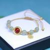 Natural Hetian Jade Malha à Mão com 14K Anel de Corrida Ágata Fu Acessórios da Marca Moda Simples Menino e Menina Pulseira de Jóias
