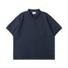 Verão Nova Cor Sólida Top Botão Bolso Manga Curta Polo Camisa Básica Solta Masculina e Feminina Cityboy Marca de Moda