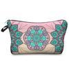 Venta Caliente Transfronteriza Flor de Mandala Impermeable Poliéster Bolsa de Cosméticos Monedas Papelería Artículos de Tocador Portátil Cremallera Bolsa de Almacenamiento