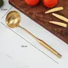 [Personalizado] Espátula para cocinar chapada en oro transfronteriza para el hogar, espátula de acero inoxidable 304 para cocina, cucharón para sopa