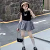 Falda Cuadros Verano Niña Moderna Versátil Vestido Chaleco Infantil Conjunto Falda Corta Floral Niña Verano