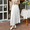 Saia Tutu Branca H1401 para Mulheres Primavera e Verão 2026 Novo Estilo Saia Elegante de Fada Linha A com Barra Larga Saia Bolo de Ballet