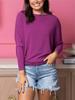2024 Amazon Cross-border Europa y América Otoño/Invierno Mujer Talla grande Casual Color sólido Cuello redondo Manga murciélago Prendas de punto de alta elasticidad