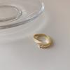 Anillo Abierto de Metal a Cuadros Retro Estilo Francés con Gota de Esmalte para Mujer Anillo Coreano Simple Versátil Elegante para Mujer