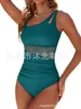 Traje de baño de una pieza de malla Amazon 2026 Comercio exterior Traje de baño europeo y americano Color liso Traje de baño popular europeo y americano