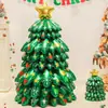 Luz grande con color mágico verde árbol de Navidad fondo de pared de globos de árbol de Navidad diseño empaque de tarjeta de globo de película de aluminio
