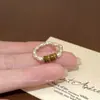 Anel Maillard de Pedra Olho de Tigre para Mulheres, Anel Único de Personalidade Moda Outono e Inverno para Dedo Indicador, Anel Aberto com Design Retro de Nicho