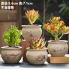 Cerâmica Queimada Lisa de Grés Flor de Carne Flor de Ameixa Orquídea Bambu Crisântemo Aplique Respirável Vaso para Plantas Verdes de Jardinagem Origem Atacado