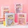 Set de Regalo de Mano Goo Card Plato Transparente de Goo Cadena Cinta para Diario Bolsita de Materiales Pegatina de Dibujos Animados DIY Caja de Regalo Portátil