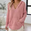 Sudadera con capucha casual de moda europea y americana para mujer 2026, desarrollada por Anno, con textura de gofre y mangas largas para tiendas independientes de Amazon