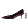 588-3 Zapatos Sexy de Gamuza con Tacón Alto para Mujer, Tacones de Aguja Puntiagudos, Planos Cómodos, Elegantes Planos Profesionales para el Trabajo OL